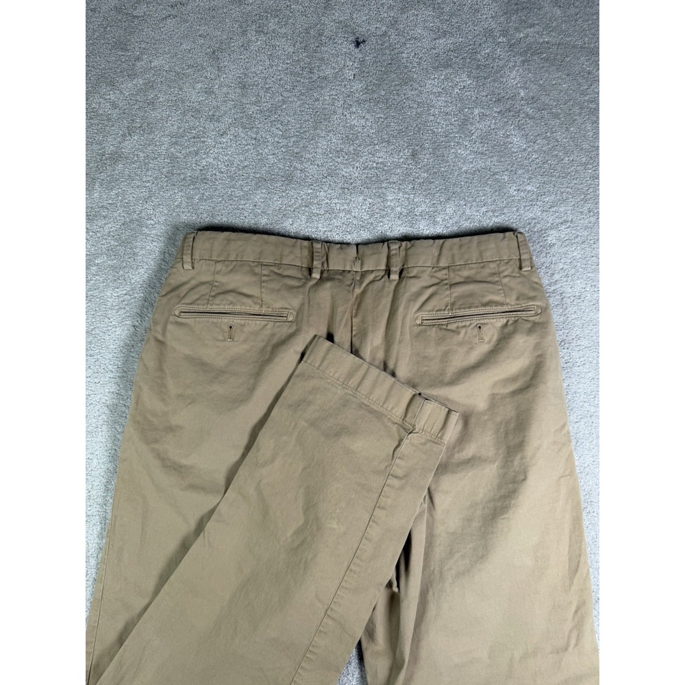 Ledbury Richmond Chino Pants Mens 33x32 Khaki Straight Leg Stretch Cotton Read*
